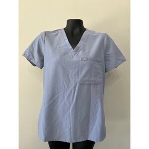 Figs Womens Scrub Top Sz S Light Blue Short Sleeve Technical Collection‎ Shirt